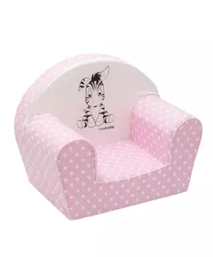 Kinderstoel - Zachte stof - Lichtroze - Zebra print
