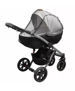 Luxe Muggennet met Rits voor Kinderwagen - Zwart