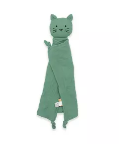 Knuffeldoekje Groene Kat - Superzacht en Geborduurd