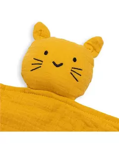 Knuffeldoekje Kat - Geel - Pluche Knuffelvriendje