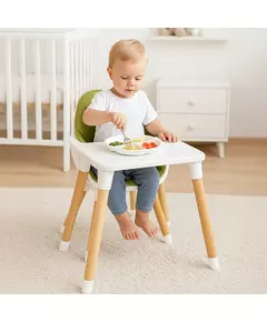Hoge kinderstoel 3in1 - Groen - Opklapbaar & Veilig