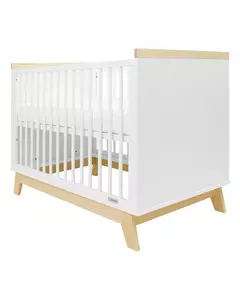 Modern Babybed - Wit/Natuurlijk - 120x60 cm - Veiligheid
