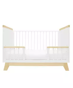 Modern Babybed - Wit/Natuurlijk - 120x60 cm - Veiligheid