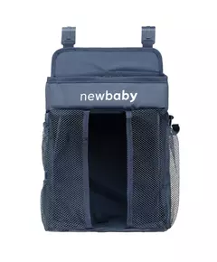 Donkerblauwe organizer voor autostoel en kinderwagen