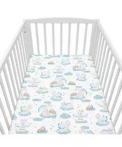 Hoeslakentje voor Babymatras met Draken- en Wolkenprint