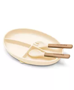 Beige Siliconen Eetset - Kindvriendelijk & Duurzaam