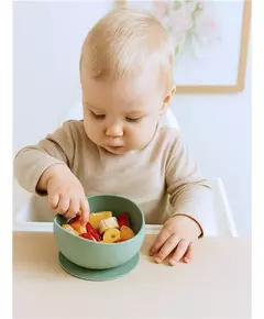 Babykom Groen - Siliconen met Zuignap en Antislip