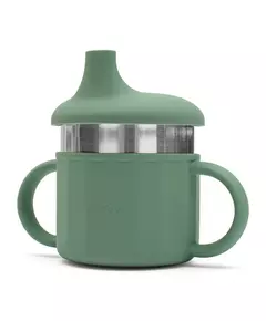 Groene 2in1 Drinkbeker van Siliconen voor Kinderen