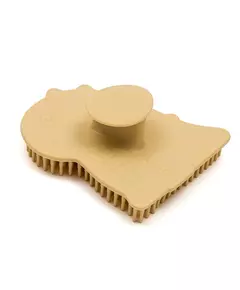 Beige siliconen babyborstel voor gevoelige huid