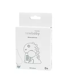 Beige siliconen babyborstel voor gevoelige huid