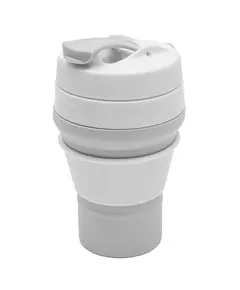 Grijze Opvouwbare Siliconen 2-in-1 Babybeker 350 ml