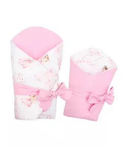 Dubbelzijdige Baby Omslagdoek 80x80 cm - Roze Fairies