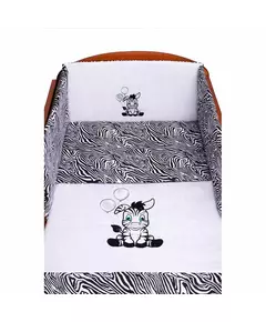3-delige babybedset Zebra 100x135 cm wit-zwart – zacht en comfortabel katoen