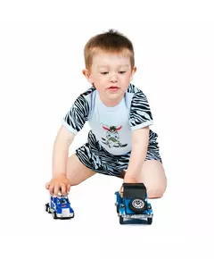 Korte Broek - Zebra Patroon - Blauw - Katoen - Maat 122 (6-7 jaar)