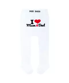 Babykleding - Witte babymaillot - I ♥ Mum & Dad - maat 56 (0-3 maanden)