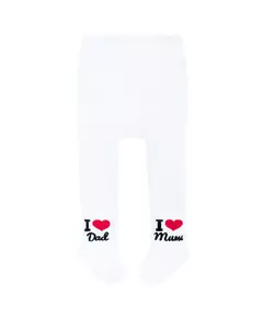 Babykleding - Witte babymaillot - I ♥ Mum & Dad - maat 56 (0-3 maanden)