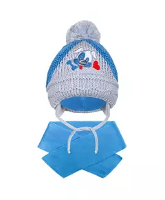 Winter baby muts met sjaal - Hond - Blauw - Maat 104 (3-4 jaar)