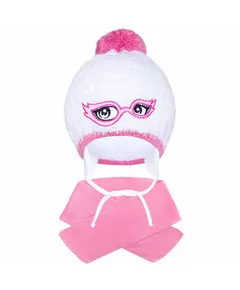 Winter baby muts met sjaal - 100% katoen - Maat 104 (3-4 jaar)