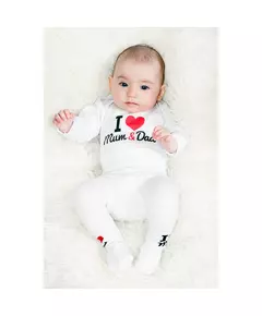 Baby Rompers - I Love Mum & Dad - Katoen - Maat 62 (3-6m)