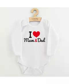Baby romper - I Love Mum & Dad print - Maat 50 - 100% katoen