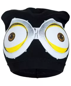 Muts - Zwart - Kindermuts 3-4 jaar - 100% katoen - Gele ogen