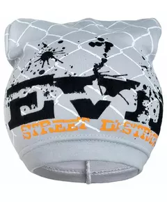 Baby cap - Grijs - Met tekst Evil street district - 100% katoen