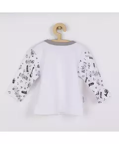 Babyvestje - Zwart-wit muzieknoten - 100% katoen - Drukknoopsluiting