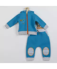 2-delige set - turquoise - maat 56 (0-3 maanden) - sweatshirt met rits