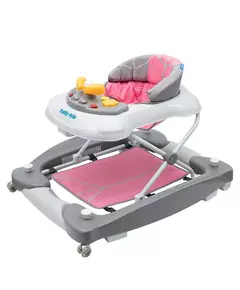 Loopstoel met Schommelfunctie – Roze – Siliconen Wielen – Geluid & Licht – Vanaf 6 Maanden