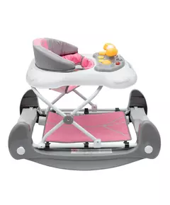 Loopstoel met Schommelfunctie – Roze – Siliconen Wielen – Geluid & Licht – Vanaf 6 Maanden
