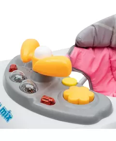 Loopstoel met Schommelfunctie – Roze – Siliconen Wielen – Geluid & Licht – Vanaf 6 Maanden