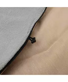 Beige voetenzak buggy met afneembare bontkraag