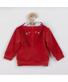 Kinderjas - Capuchon - Geborduurd lieveheersbeestje - Maat 68 (4-6 maanden)