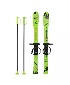 Kinder Ski Set 90 cm – Groen – Met Stokken & Binding – Vanaf 3 Jaar – Tot 30 kg