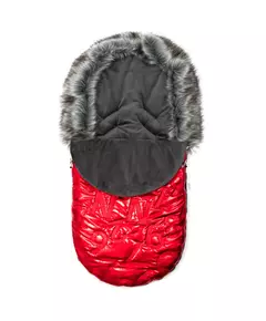 Rode Suède winter voetenzak voor buggy bont en fleece