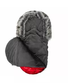 Rode Suède winter voetenzak voor buggy bont en fleece
