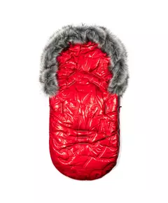 Rode Suède winter voetenzak voor buggy bont en fleece