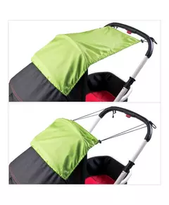 Basic zonnescherm voor kinderwagen rood – verstelbare bescherming tegen zon en wind