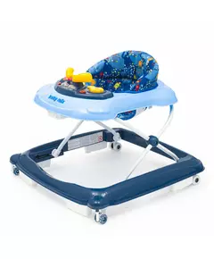 Looptrainer Donkerblauw – Met Geluid, Licht en Siliconen Wielen – 6+ maanden