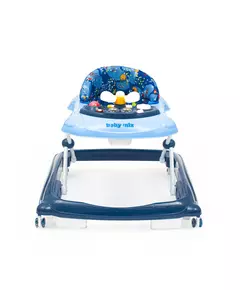 Looptrainer Donkerblauw – Met Geluid, Licht en Siliconen Wielen – 6+ maanden