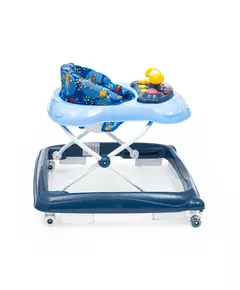 Looptrainer Donkerblauw – Met Geluid, Licht en Siliconen Wielen – 6+ maanden