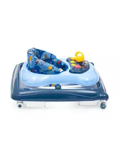 Looptrainer Donkerblauw – Met Geluid, Licht en Siliconen Wielen – 6+ maanden