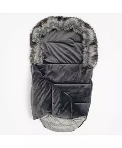 Luxe Fleece Voetenzak Grijs voor Buggy met Rits