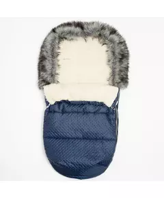 Luxe blauwe voetenzak met capuchon en fleece