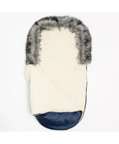 Luxe blauwe voetenzak met capuchon en fleece