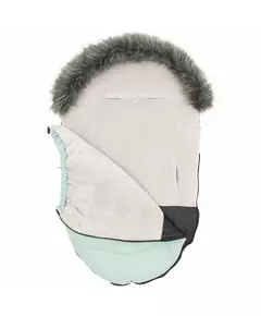 Voetenzak Groen - Fleece met bontkraag en gordel