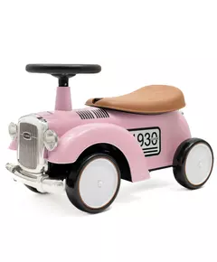 Retro Loopauto Roze – Loopwagen met Geluid en Opbergruimte