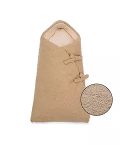 Teddy beige wikkelslaapzak 55x40 cm – zacht en veilig