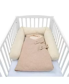 Teddy beige wikkelslaapzak 55x40 cm – zacht en veilig