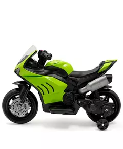 Supersport Elektrische Kinder Motor Groen – Met Geluid en Zijwieltjes